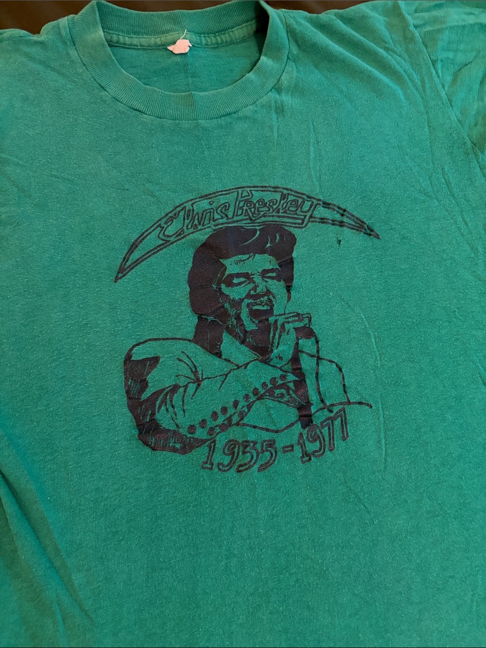 Elvis Presley Graphic Vintage Tee - Green Men's Shirt